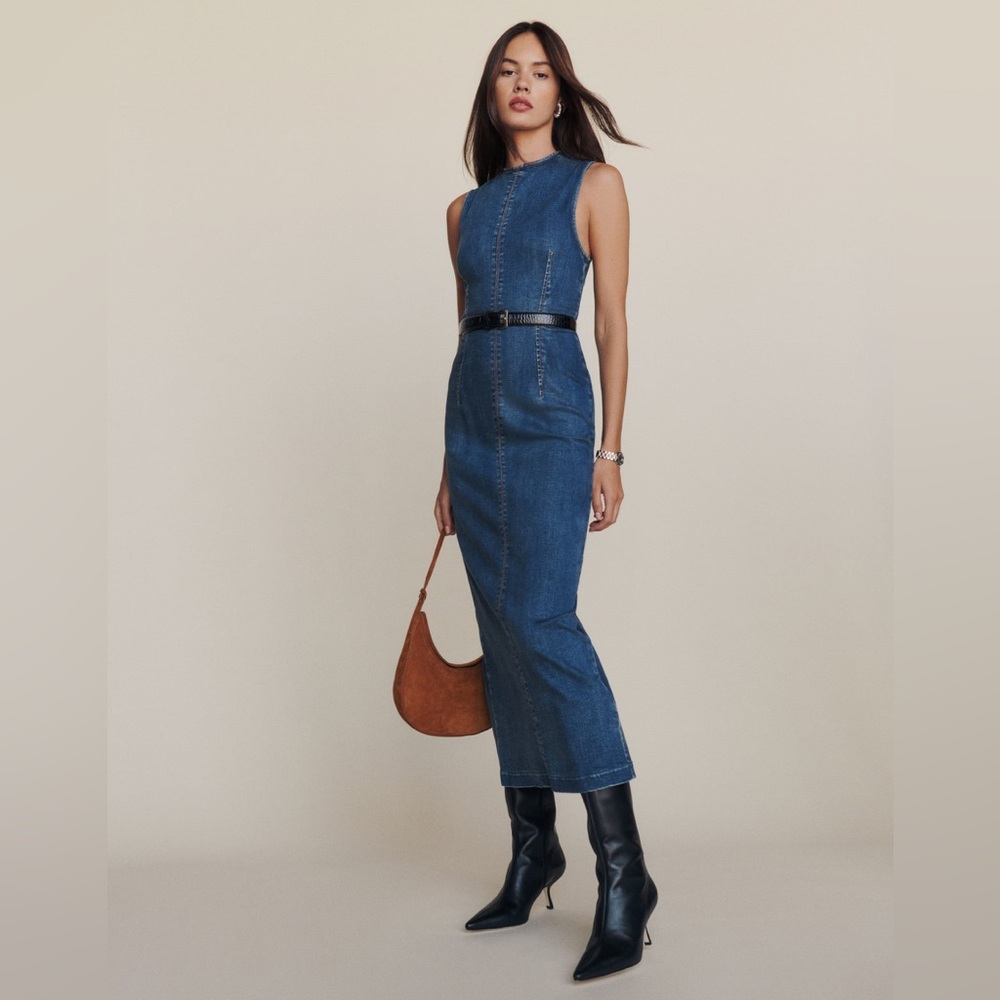 Reformation Kendi Denim Midi Dress Size 2